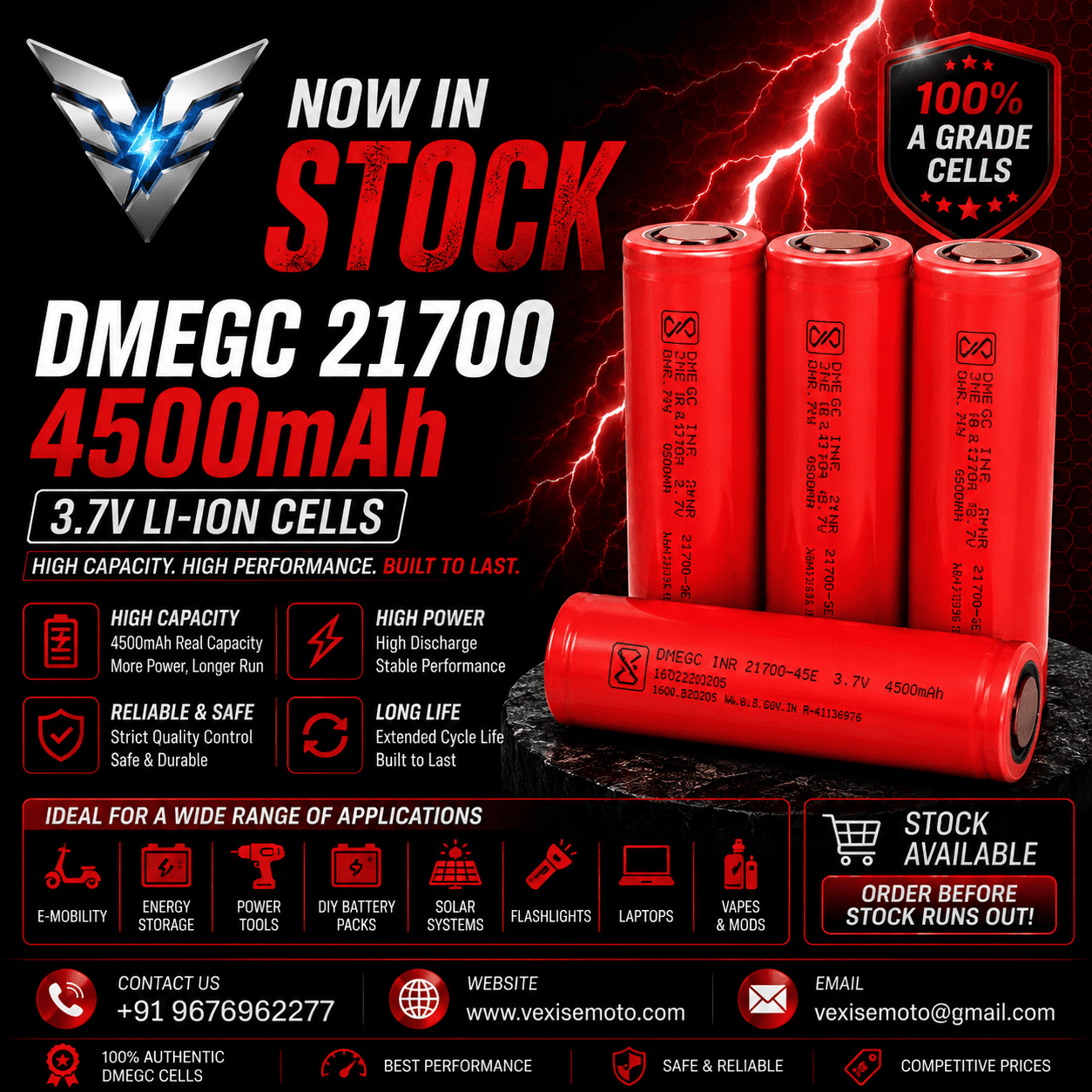 DMEGC NMC 4500Mah 21700